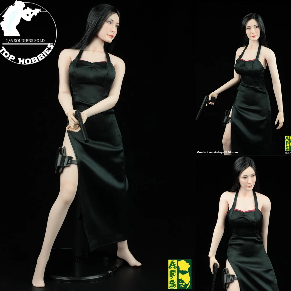 女性のためのセクシーなホルタードレスa003afs-a003キラーアダウォンチャイナドレスフィットカットボディアクション12インチ1-6スケール