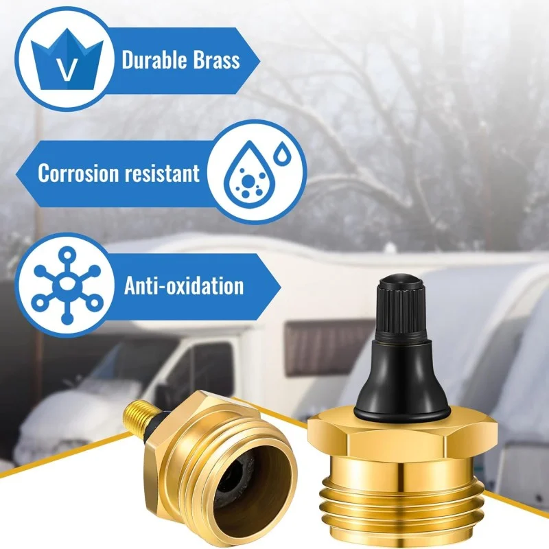 

Порт инфляции водопроводной трубы для автофургона, выдувная заглушка для каравана, эффективный, прочный, для автодомов, латунь, быстрое соединение, помогает прозрачить водопроводные линии