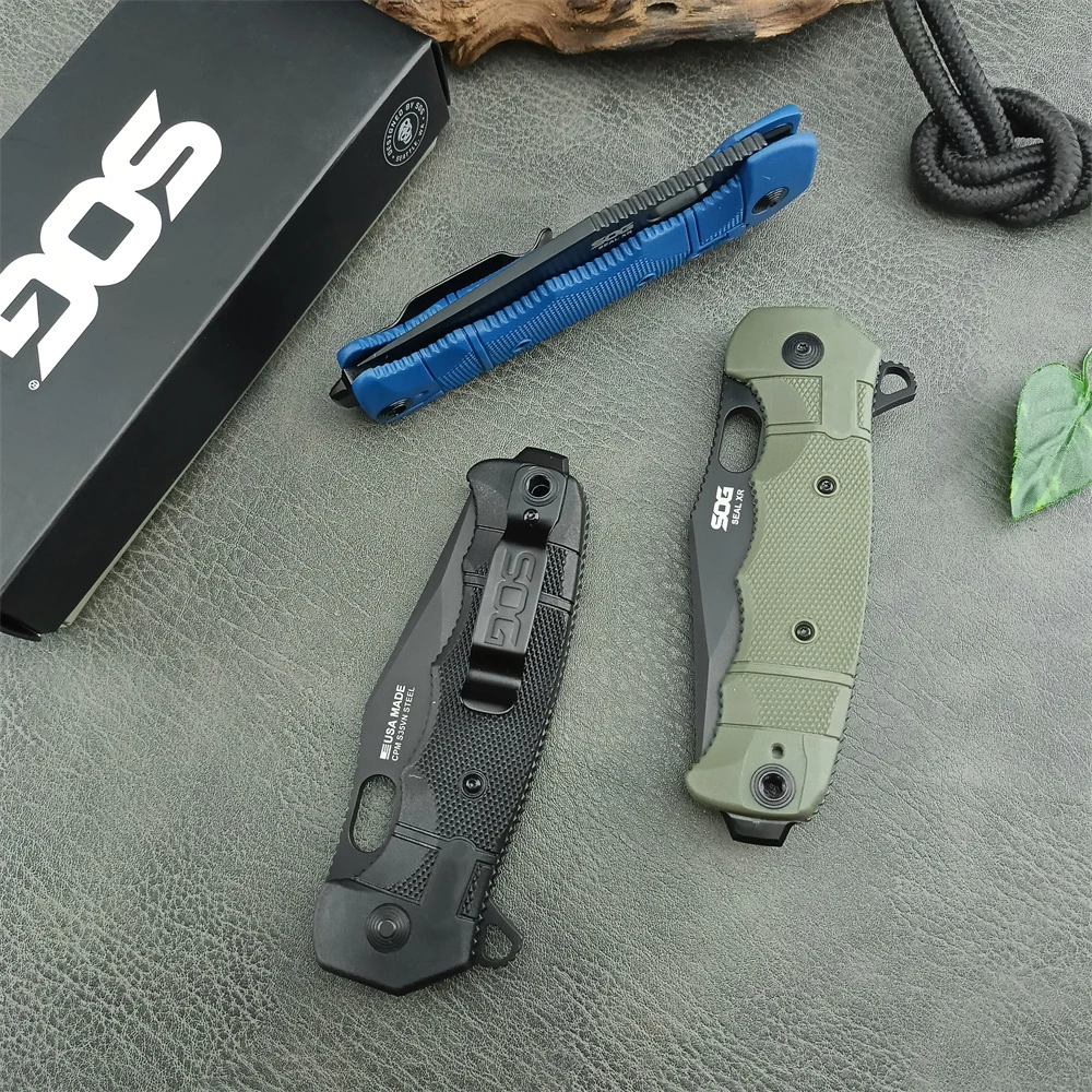 Newest SEAL XR Tactical Flipper Folding Knife Sharp Clip Point Blade Nylon Fiber Handles Hunting Survival Camping Pocket Knives