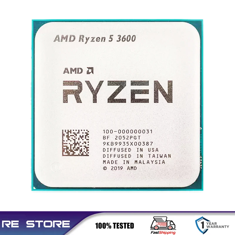 AMD 라이젠 5 R5 3600, 3.6GHz, 6 코어, 12 스레드 CPU 프로세서, LGA AM4