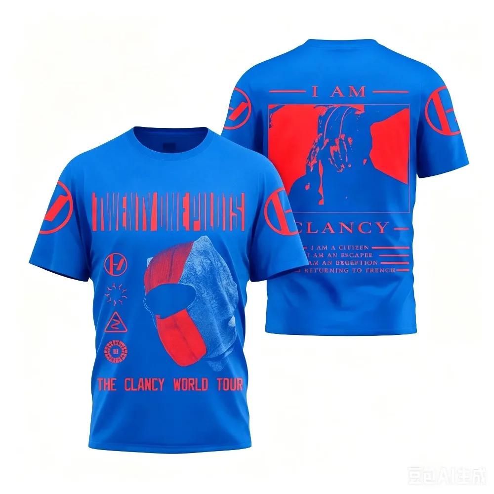 Twenty One Pilots 2026 The Clancy Tour Shirt 2026 Summer Men Women Cotton Overszied T-shirt Street Wear Y2K Casual T-Shirt - view 5