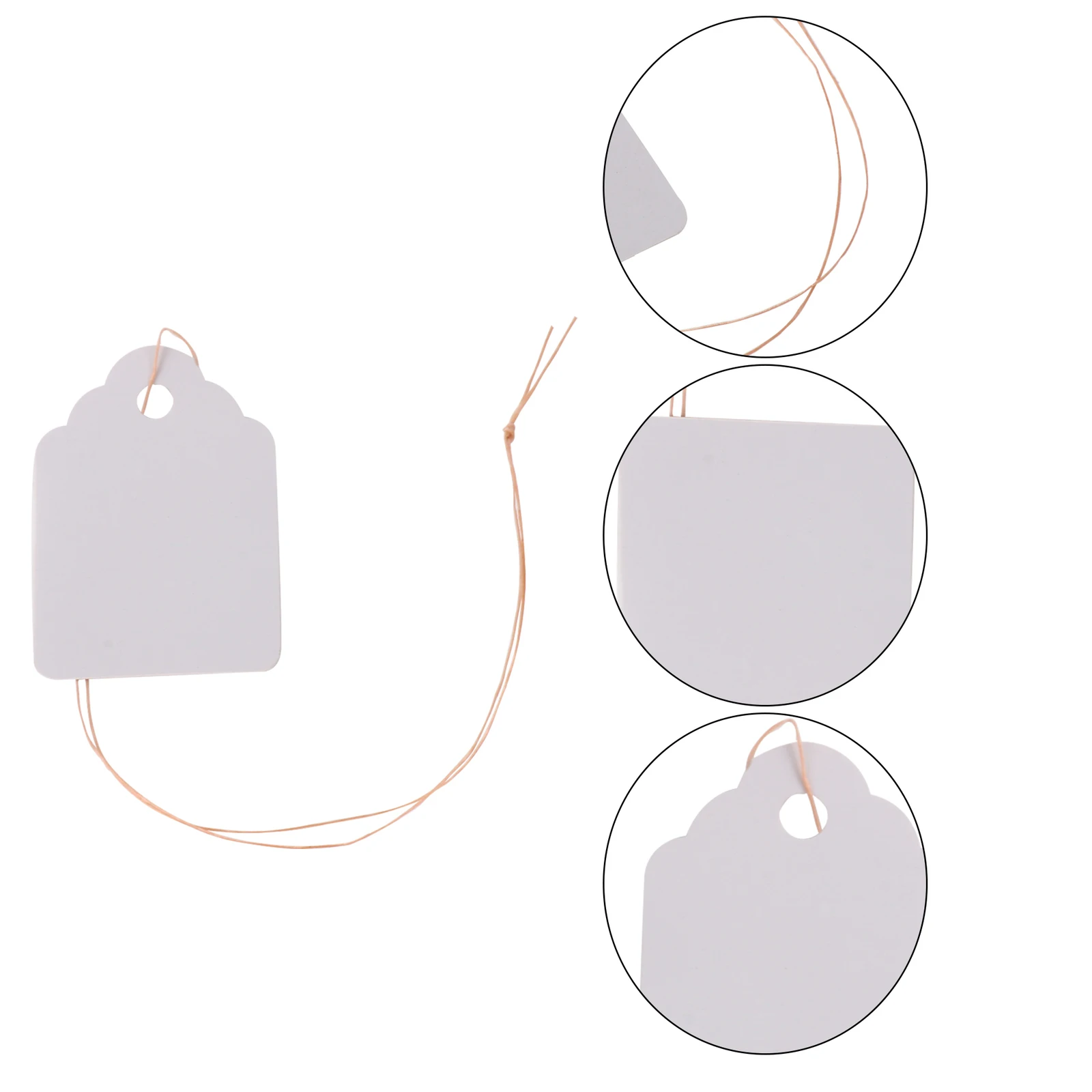 1pcs Reusable Plant Label With Rope 4.5x3 Cm White
