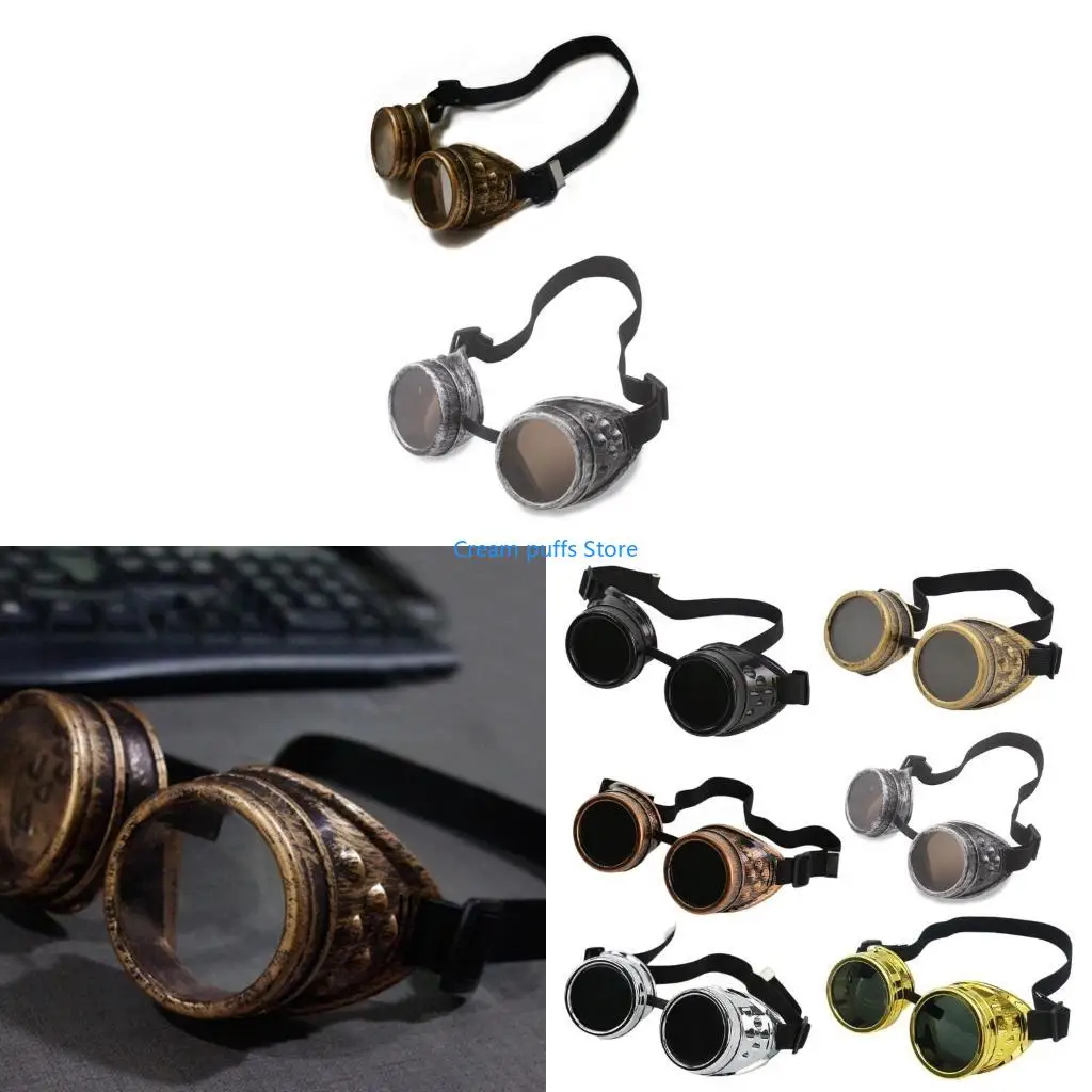 

50L Retro Steampunk Goggles для мужчин Винтажные солнцезащитные очки Goggles Punk Gothic Glasses