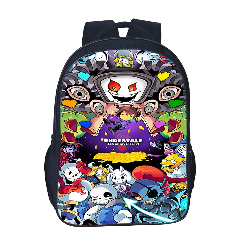 

Undertale Fun Game Школьные рюкзаки Популярный мультфильм DIY узор на молнии Рюкзак 16 дюймов дугообразный плечевой ремень Дышащая сумка