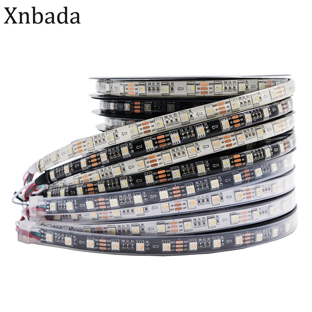 SK6812 DC12V RGBW RGBWW Led Strip 4 In 1 Individual Addressable Led Light 5M 60 Leds IP30 IP65 IP67 Black /White PCB