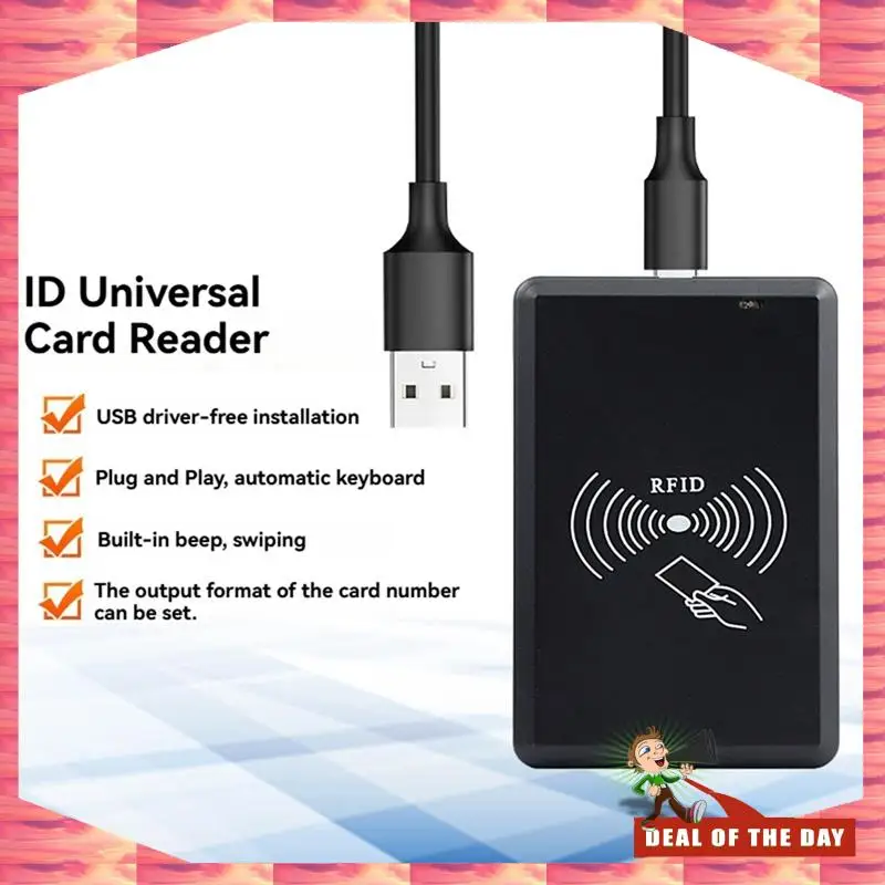 

24-часовая доставка USB RFID-считыватель 125 кГц EM4100 TK4001 ID бесконтактная чувствительность считыватель смарт-карт поддержка оконной системы
