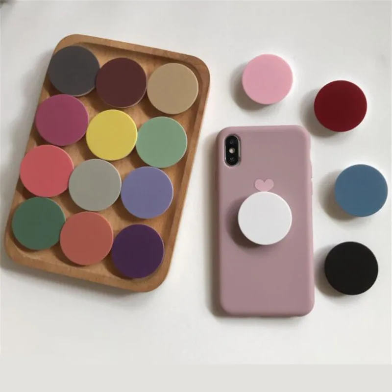 Macaron Color Expanding Stand Grip Mount Phone Socket Fold Mobile Smartphones Tablet Pocket Desktop Bracket Phone Stand Holder