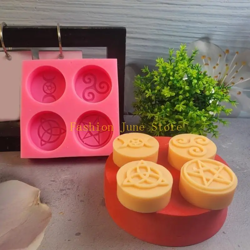 Multipurpose Sturdy Silicone Symbol Candle Holder Mold Set Portable for Resin Plaster Craft Supplies Assorted Sizes