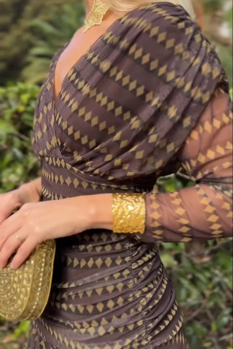 1 2026 Europäisch-Amerikanisches Frühling-Sommer Neues Netz-Print-Trägerkleid Ins Urlaub Party Maxikleid – Detail 27