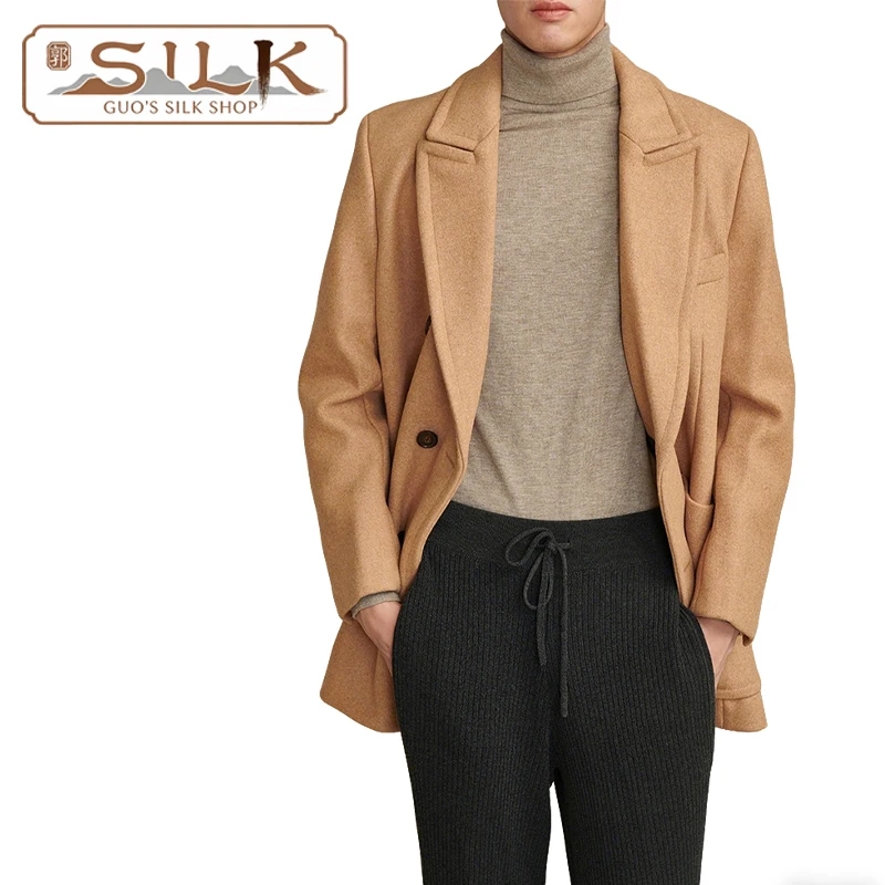 

Элегантное двустороннее мужское пальто из кашемира премиум-класса для делового и повседневного стиля, мягкое и комфортное