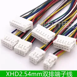 5Pcs XHD2.54 XHD 2.54MM Pitch Wire Cable Connector 2x2P/3/4/5/6/7/8/10 Pin Female Plug Socket Single/Double Header 20CM