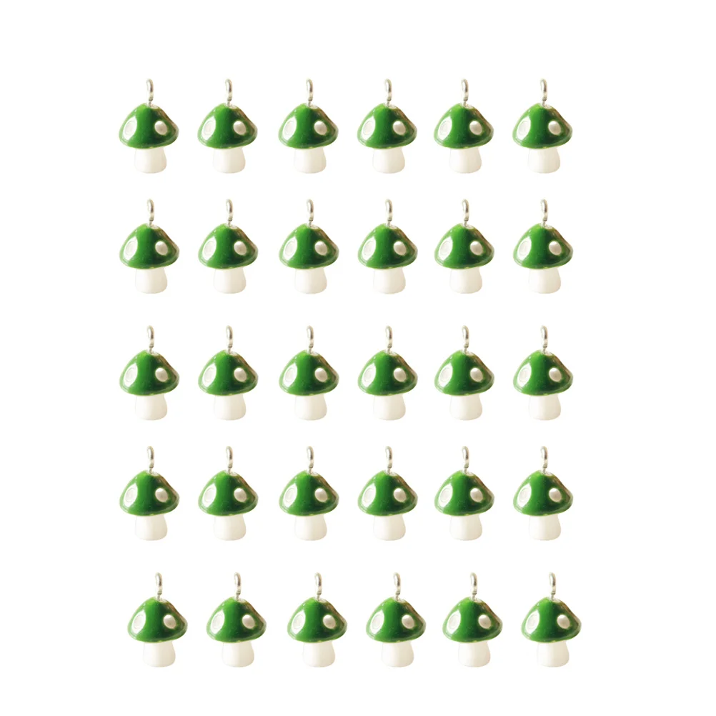 

30Pcs Resin Mushroom Pendants 12mm Durable Unique DIY Jewelry for Necklace Bracelet Earrings Charm Making Accessories