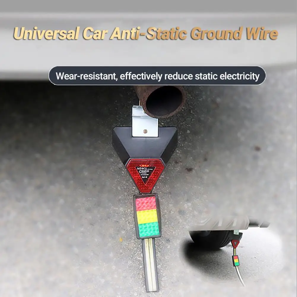 Safety Ground Wire Effective Static Elimination with Reflective Sign Universal Car Anti-Static Ground Wire Belt for Car