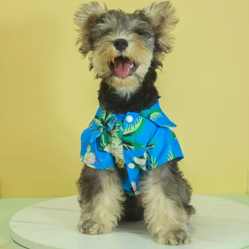 

Stylish Spring Summer Apparel for Small Medium Dogs Cats Golden Retriever Pet Summer Clothes Hawaiian Beach Breathable