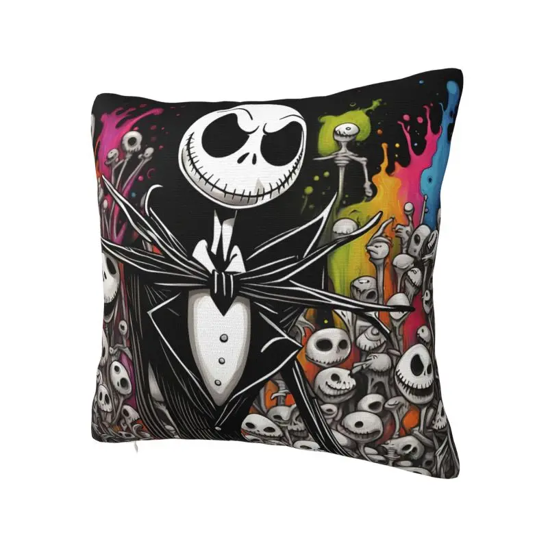 Nightmare Before Christmas Throw Pillow Covers Decoration Halloween Movie Jack Skullington Cushion Cover Soft Pillowcase