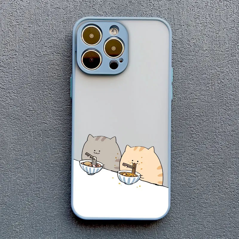 Niedliche Cartoon-Katzen-Illustrations-Handyhülle für iPhone 17 16 15 Pro Max Hüllen iPhone 14 13 12 11 Pro Max Mini XS XR X 16 PlusCover – Detail 5