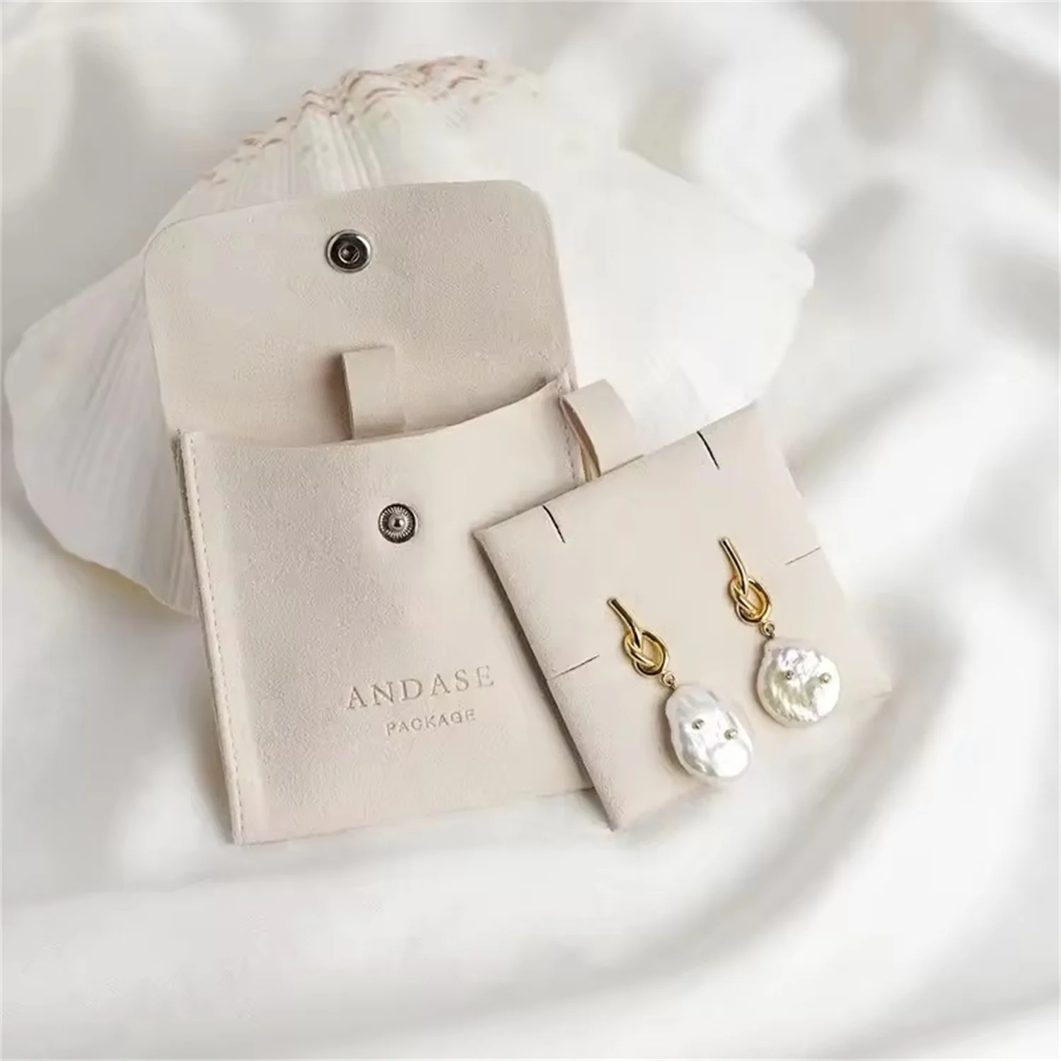 

200 Sets custom jewelry package pouches bag with insert card Logo printed earrings necklace packaging bags with button wholesale