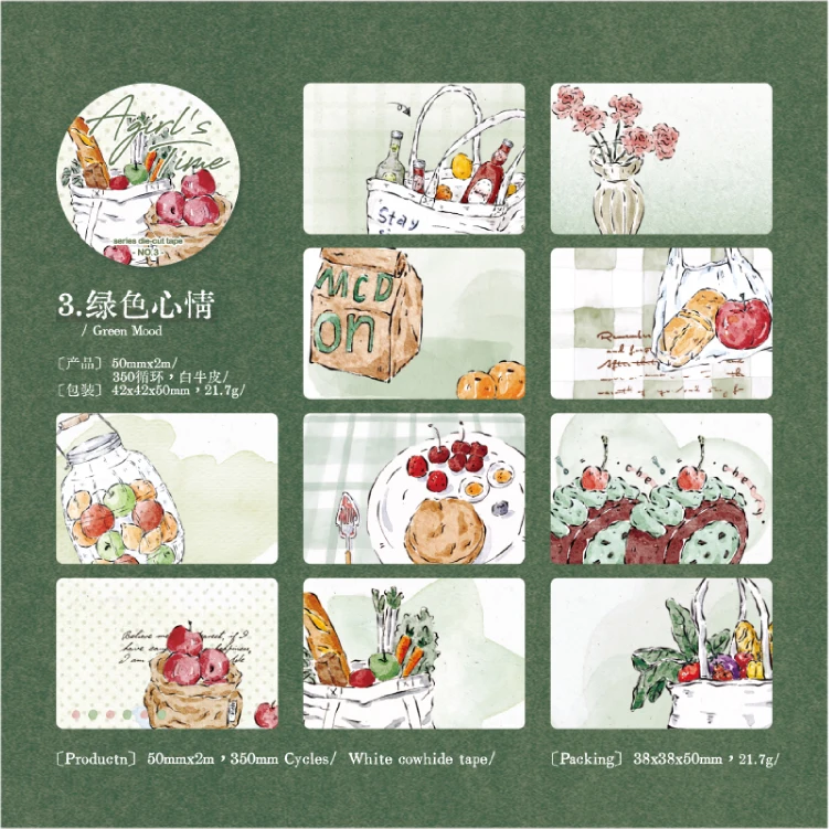 Journal GO 5cmx2m The Maiden's Hour Vintage Floral Sticker Tape Weißes Kraftpapier Dekorative Aufkleber für Scrapbooking Journal – Detail 14