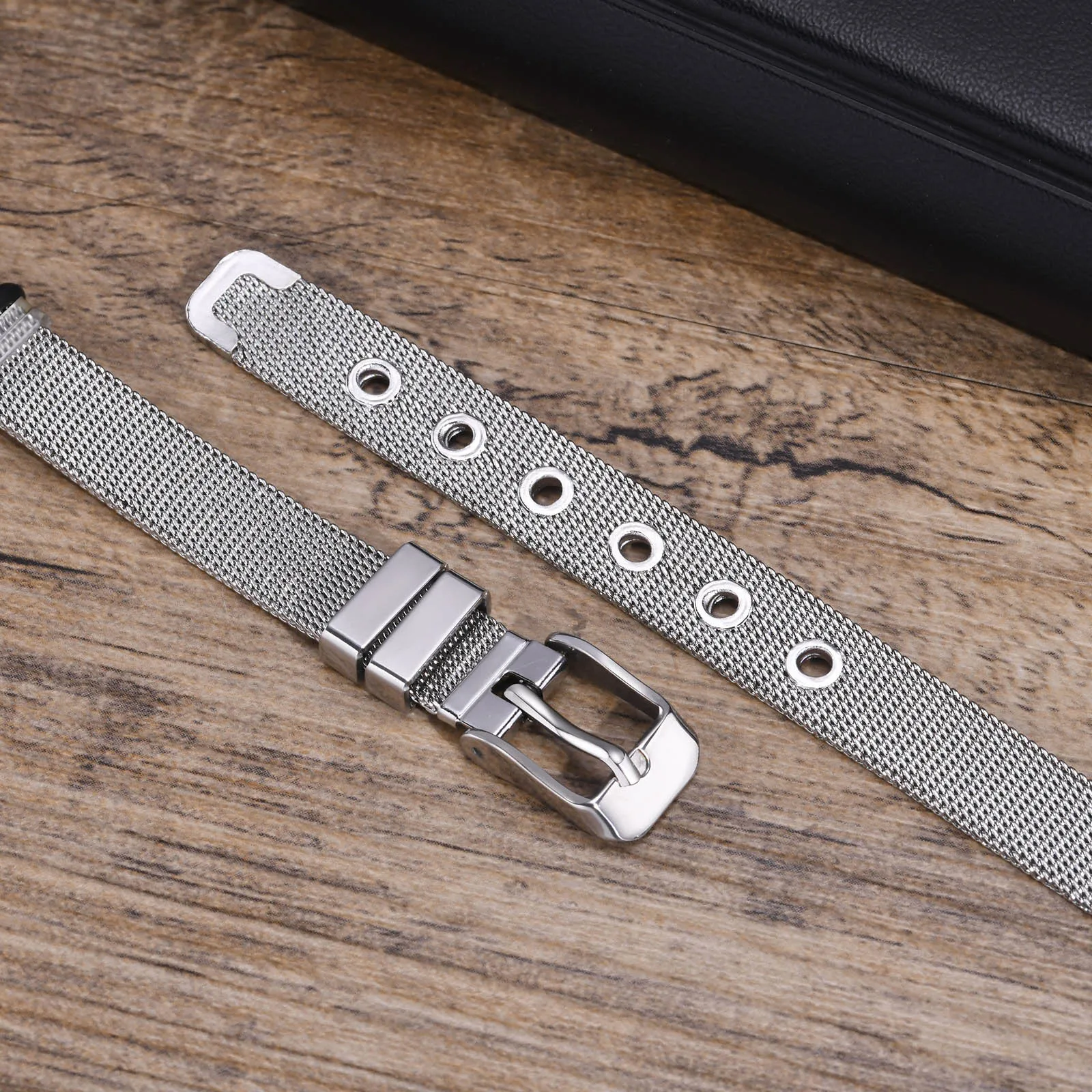 Mens Mesh Bands Bracelets, Waterproof Stainless Steel ID Bar Wristband Gifts to Husband Dad Father Son, Length Adjustable