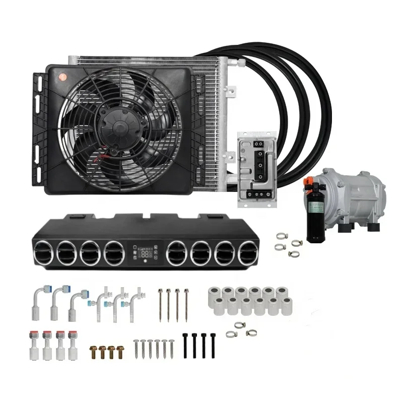 

8 Holes RV Commercial Vehicle Van Car Refrigeration Modification Universal 12V Original Car Evaporator Car air Conditioner 24v