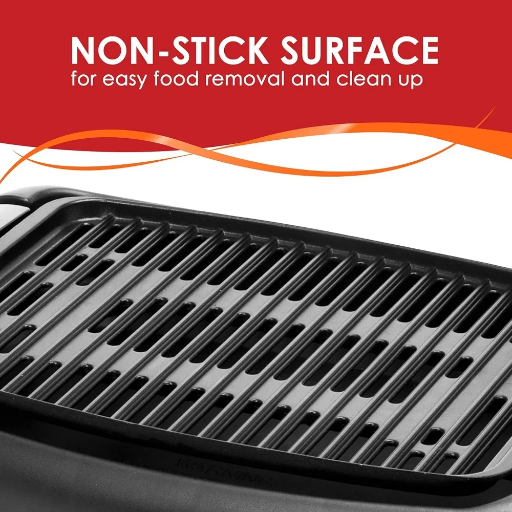 Rookloze Indoor Elektrische Grill, Vaatwasser Veilig, Non-Stick, Verstelbare Temperatuur, Snelle Verwarming, Laag-Vet Voedsel, Gemakkelijk Schoon Te Maken