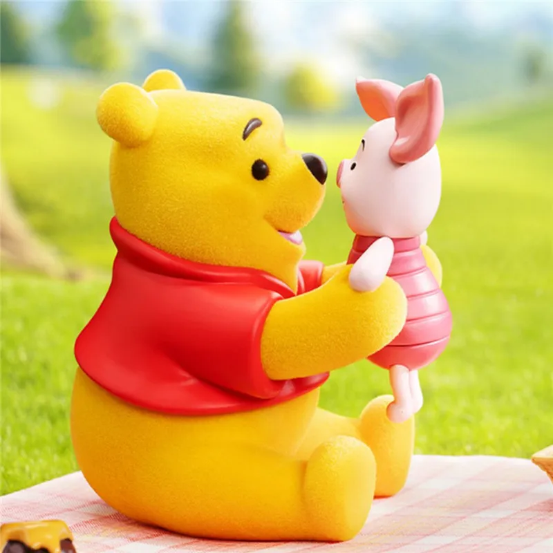 Anime Kawaii Authentic Disney Carefree Winnie The Pooh Blind Box Handmade Cute Puff Creative Ornament Girl Gift For Kids Toys