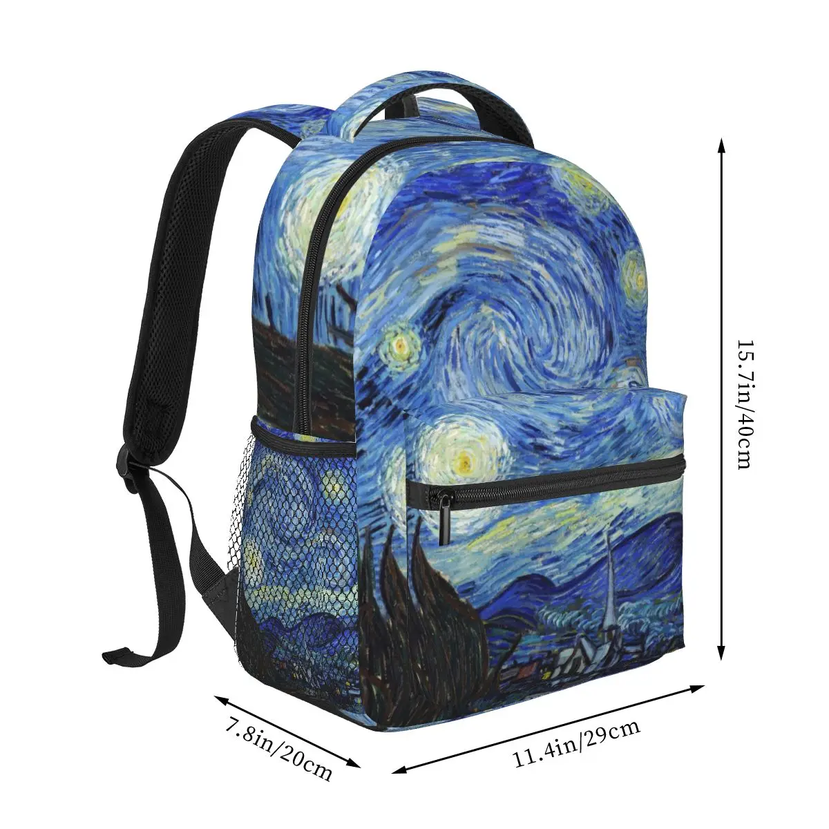 Vincent Van Gogh - Starry Night Backpacks Boys Girls Bookbag Children School Bags Travel Rucksack Shoulder Bag Large Capacity