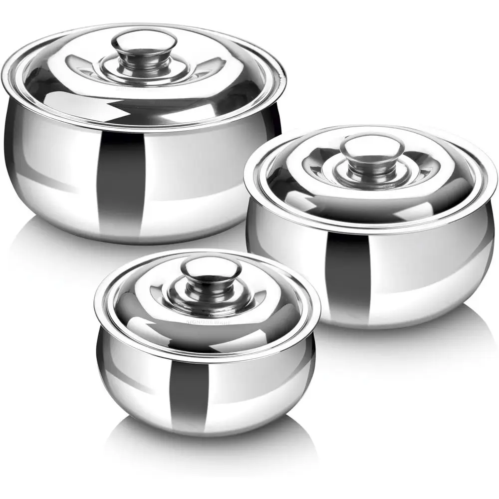 

Triple-Layer Insulated Casserole Set - Stainless Steel Soup & Salad Serving Bowls with Lids - Ideal Gift for Moms