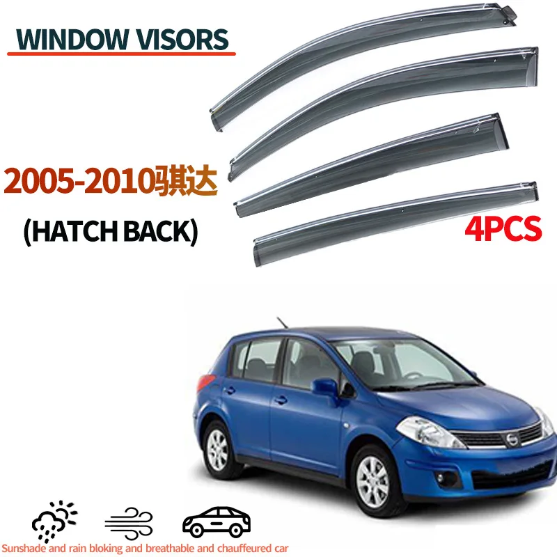 

For Tiida Hatchback 2005-2010 Window Deflector Window Visor Decorative Accessories Easy Installation