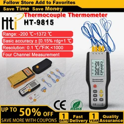 HTI HT-9815 Contact Thermometer Digital Thermocouple Temperature Tester Thermometer LCD Screen Display C/ F Measuring Tools