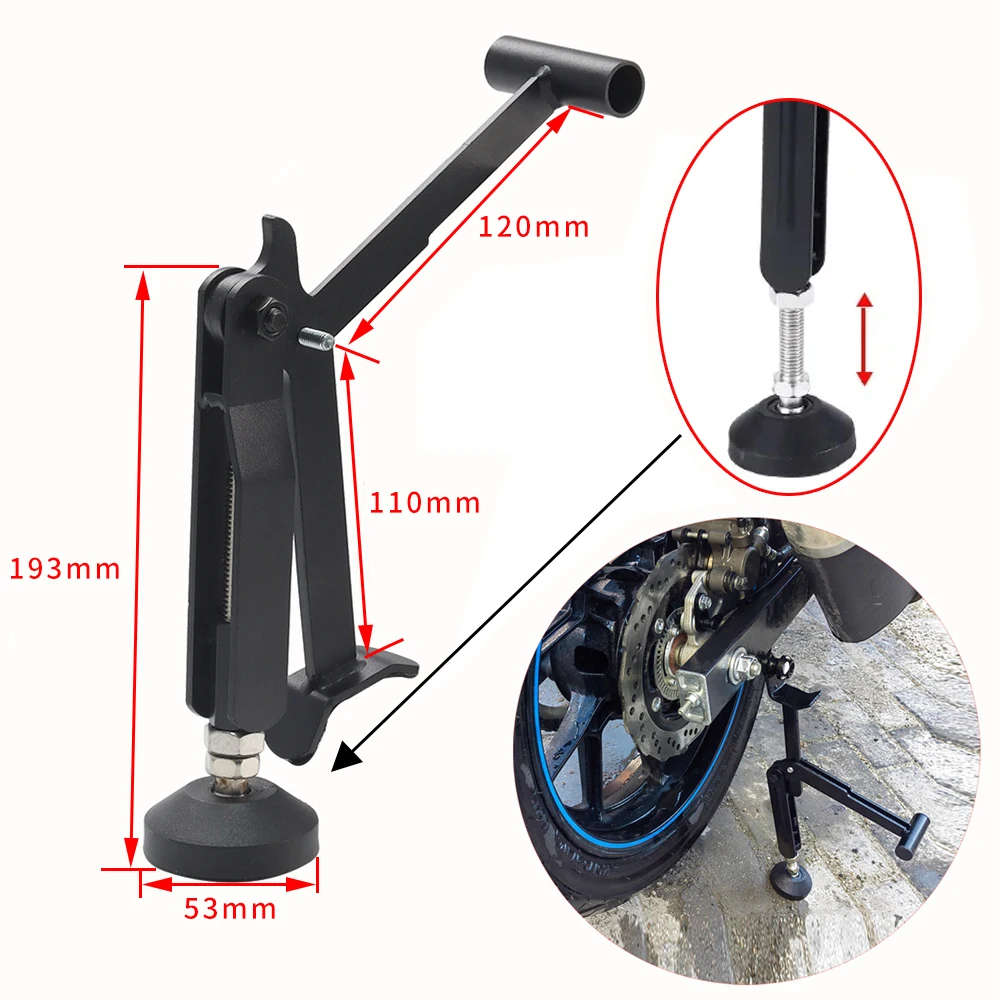 

Universal Motorcycle Stand Labor Saving Foldable Portable Motorcycle Lift Stand Adjustable Height Effort saving 80%