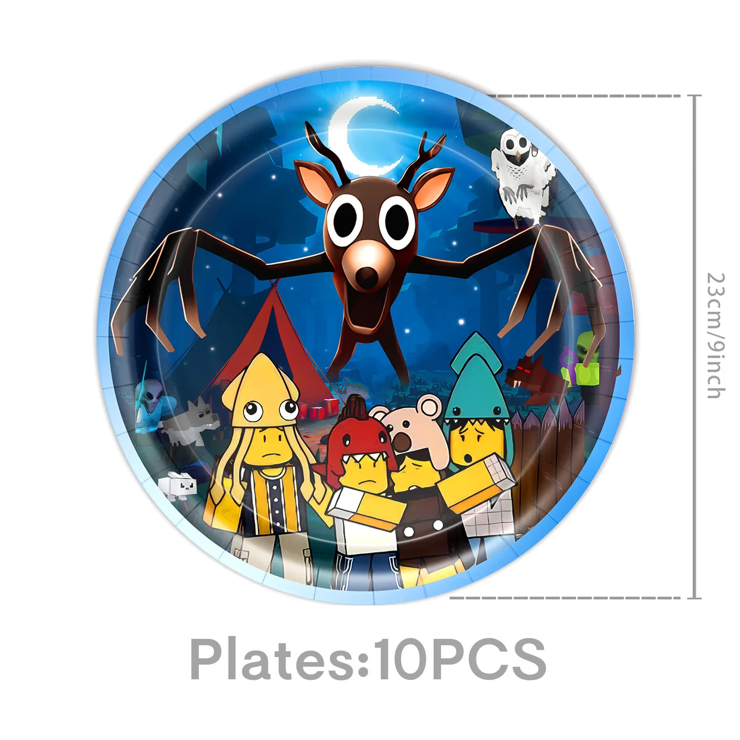 أحدث لعبة البقاء على قيد الحياة 99 ليلة في الغابة بالون راية Caketopper طبق هدية حفلة عيد ميلاد الديكور #4