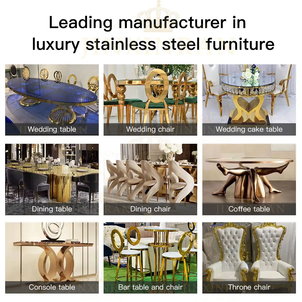 Stainless Steel Gold Frame Dinning Table Set Modern Luxury Marble Top 8 Seat Dining Table Set