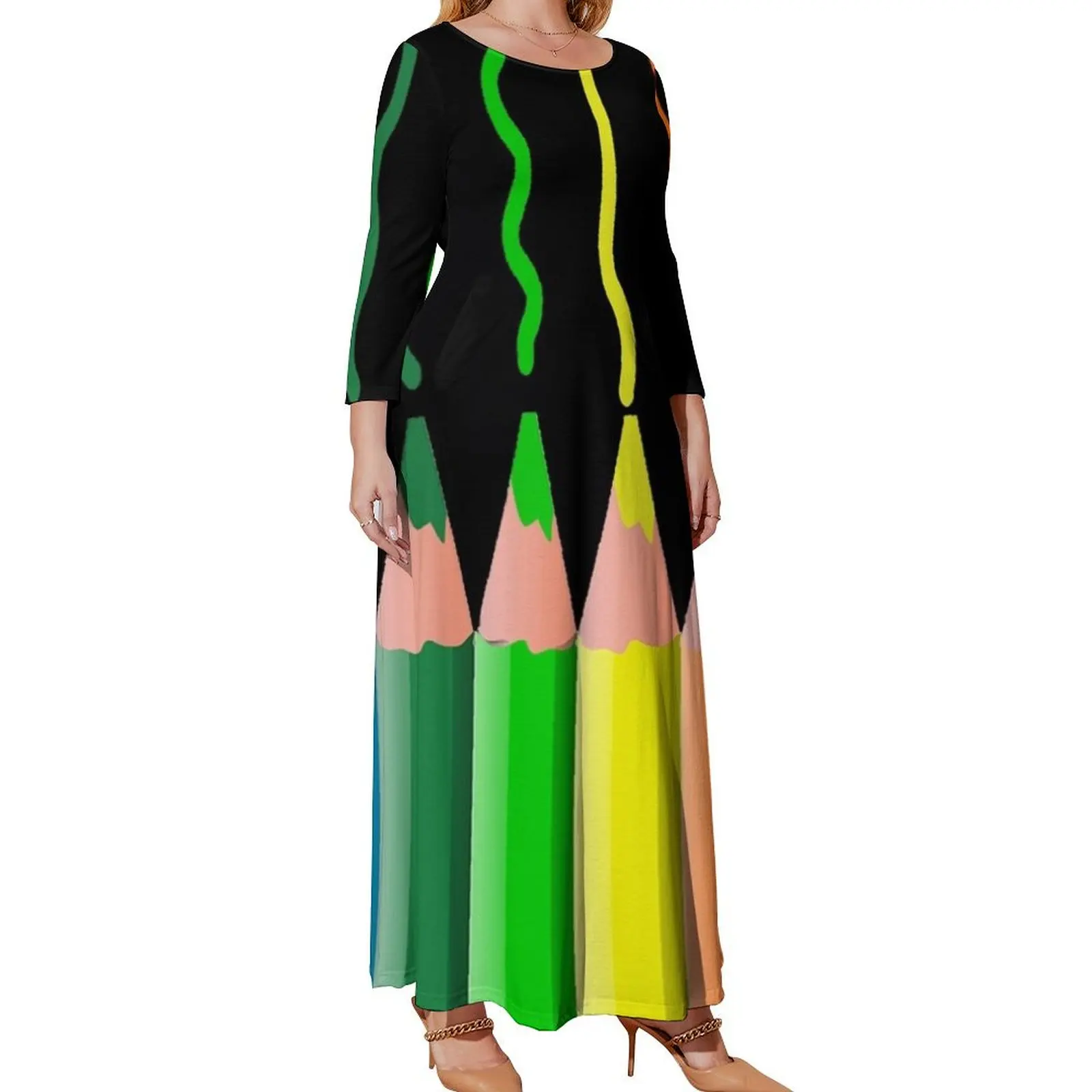 

Rainbow Colored Pencils Long Sleeved Dress Women's summer dresses dresses summer woman 2024 prom clothes prom dresses