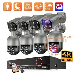 Techage 4K 8MP Security Camera Kit Night Vision Smart AI Detected Email Alert Outdoor Home CCTV Surveillance Camera System