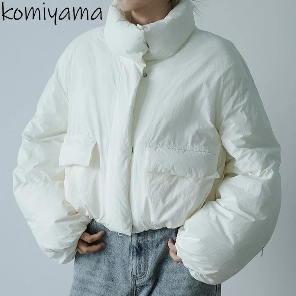 

Long Sleeve Zipper Parkas Stand Collar 2025 Woman Outerwears Autumn Winter Jacket Japan Style Coats Popular Clothes Women
