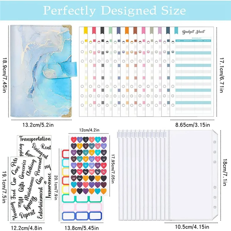 ADP-Cash Wallet Envelope System, Budget Binder with Zipper Envelopes, for Cash Budgeting Card Storage Funding Plan ()