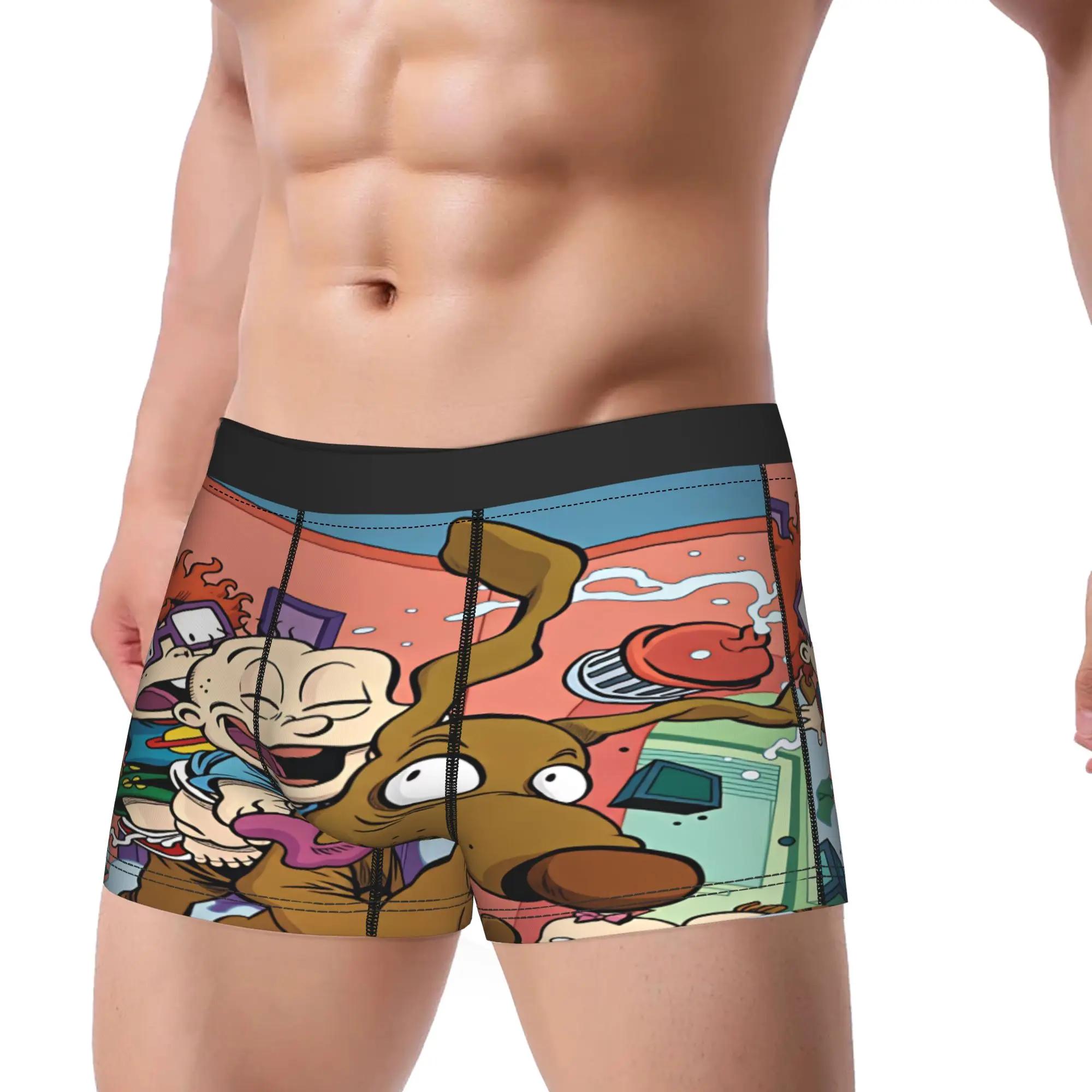 Rugrat Character Boxer Brief  Underwear Trenky Man Breathable Boxershorts Printed Large Size Panties