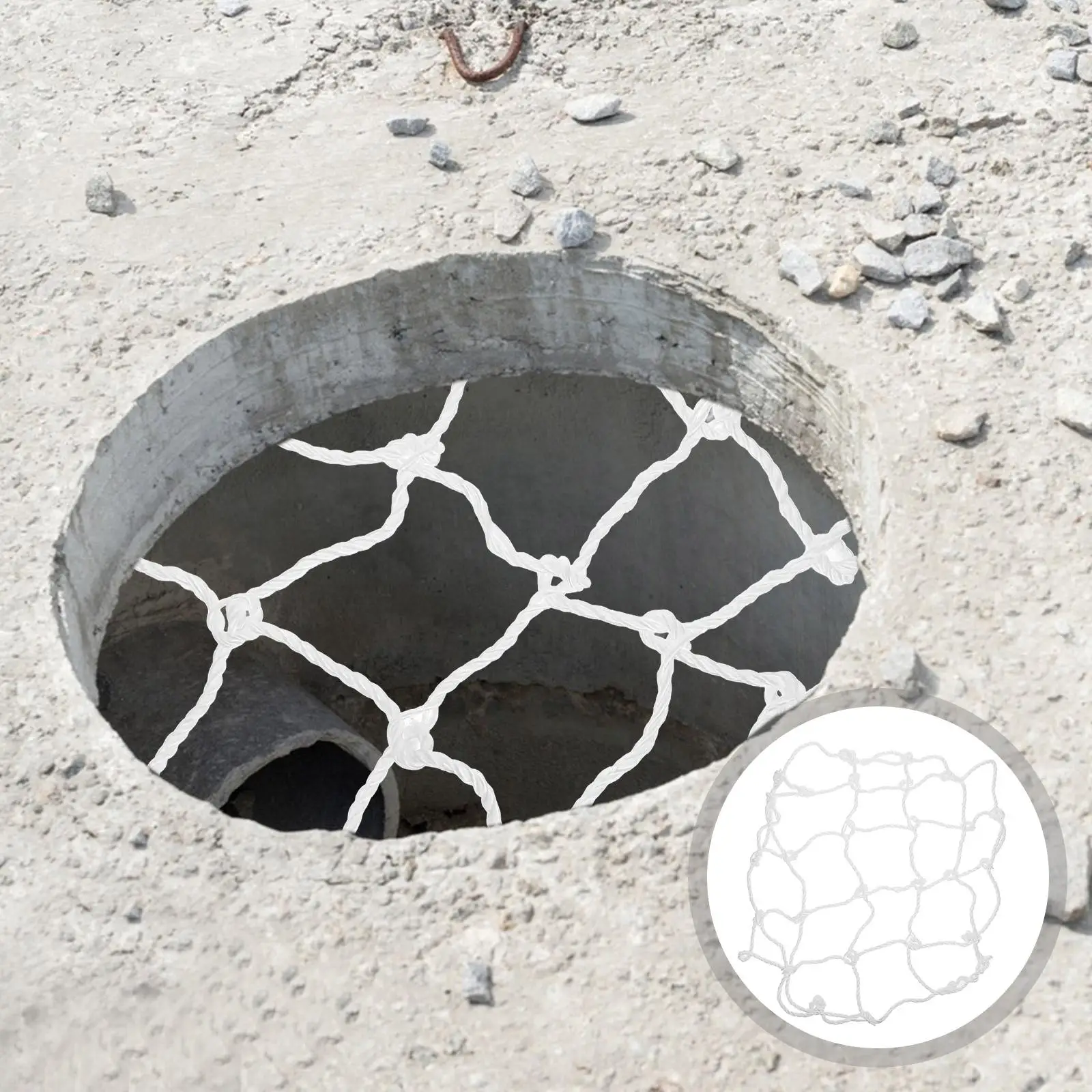 ตาข่ายป้องกันไนลอน ระบบท่อระบายน้ําที่ปลอดภัย การไหลมีประสิทธิภาพ ติดตั้งง่าย ตาข่ายนิรภัยทรงกลม ตาข่ายคลุมอย่างดี