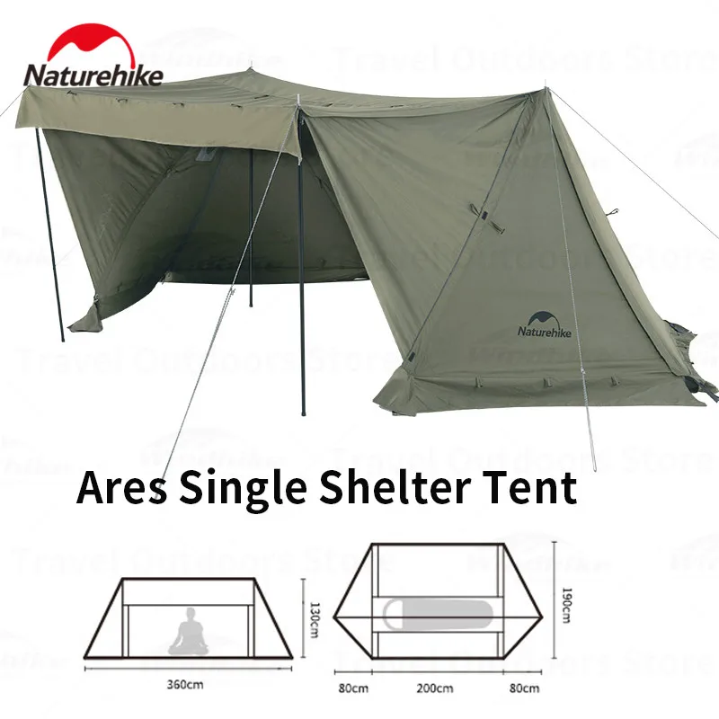 Naturehike Ares Single Camping Tent Outdoor Hiking Canopy Trekking Tent TC Cotton With Chimney Hole Snowy Skirt Upgraded PRO