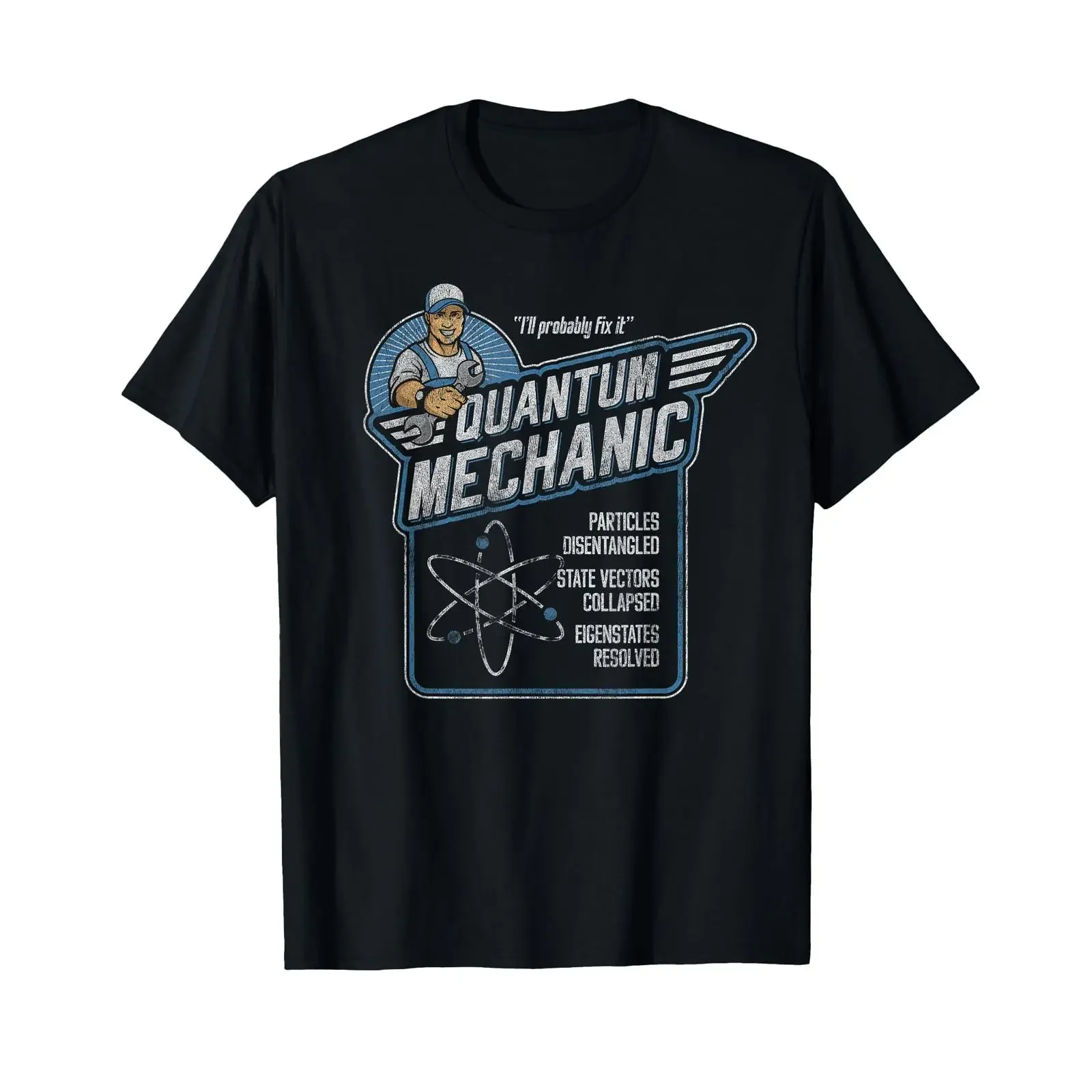 Quantum Mechanics Funny Subatomic Physics Pun Science T Shirt vintage Washed Top For Everyday Wear Casual designer clothes