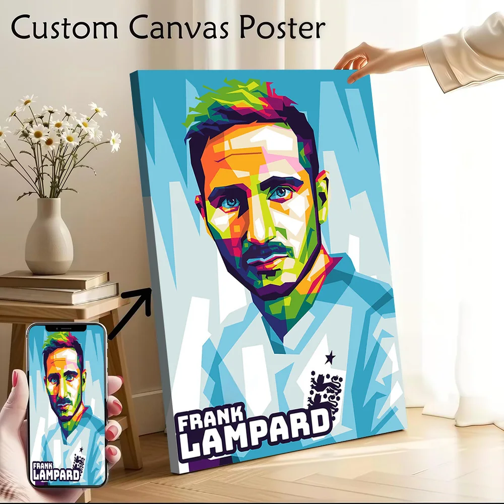 Frank Lampard Printed Canvas Poster Custom Pictures Wall Art Canvas Painting for Aesthetic Decoration Living Room Wand Deko Home