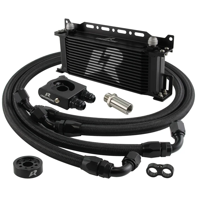 Passend für Subaru BRZ für Toyota 86 13-19 für Scion FR-S 13-15 Ölkühler-Kit mit Thermostatfilter Sandwich-Adapter 15 Reihen