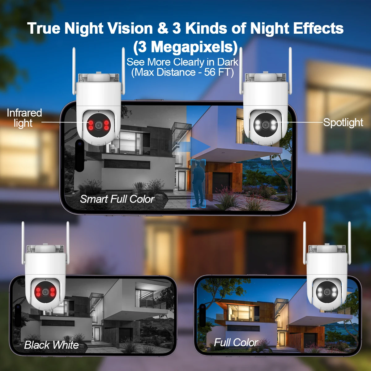 5MP Outdoor WiFi PTZ Security Camera AI Human Detection Auto Tracking Full Color Night Vision Wireless CCTV Home Surveillance