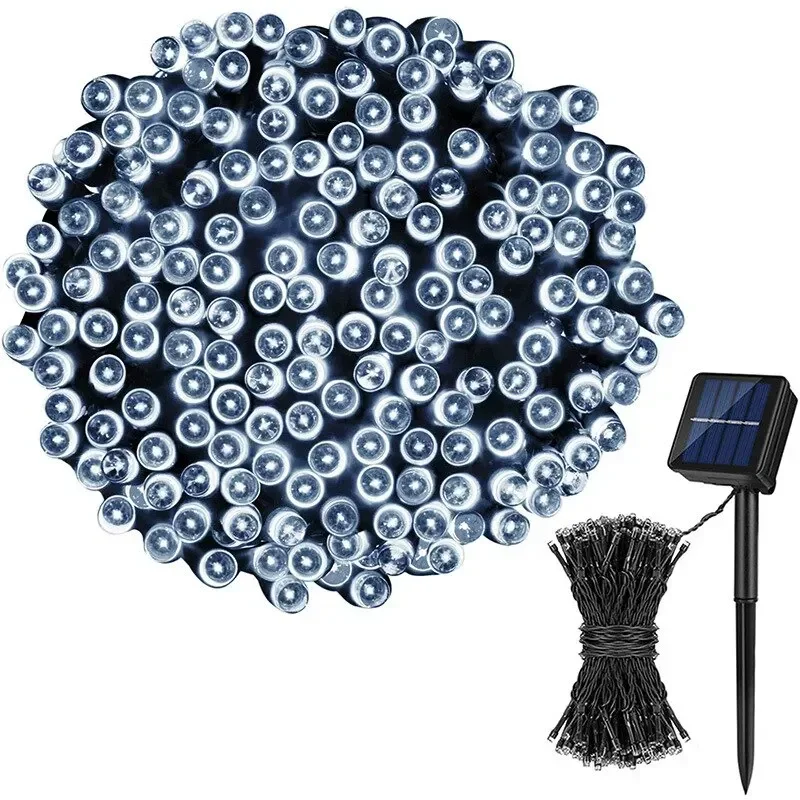 ไฟประดับตกแต่งกลางแจ้งสำหรับเทศกาลคริสต์มาส ไฟโซลาร์ LED แบบกันน้ำ สำหรับสวน งานแต่งงาน งานปาร์ตี้ ไฟนางฟ้า 5M-32M