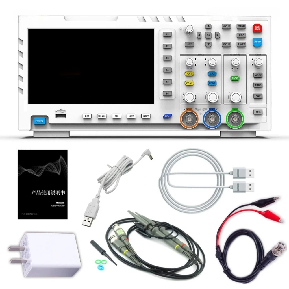 2-In-1 Digital Oscilloscope Compatible With FNIRSI 1014D Dual Channel 100M 1GS Signal Generator