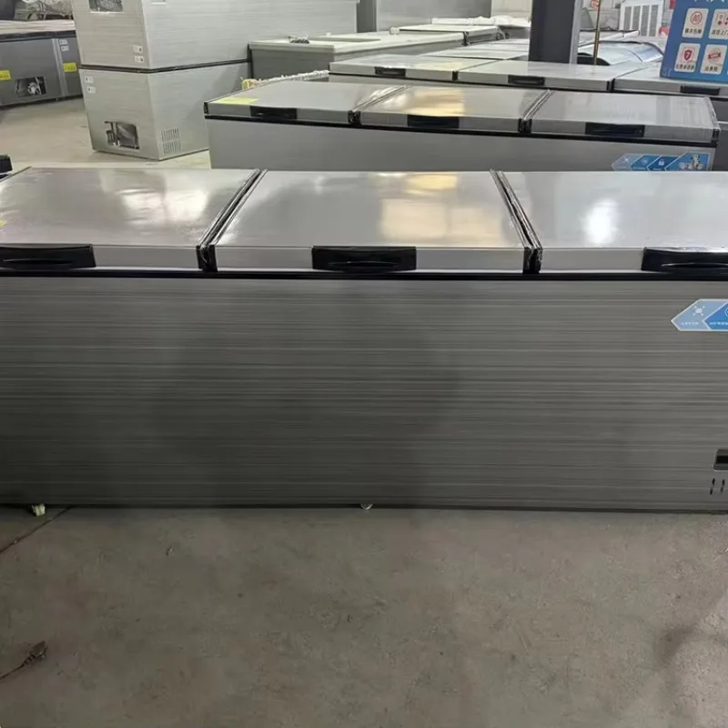 Horizontal Refrigerator 1280L Deep Freezer Commercial Stainless Steel Door Direct Cooling Digital Control R290 Wholesale