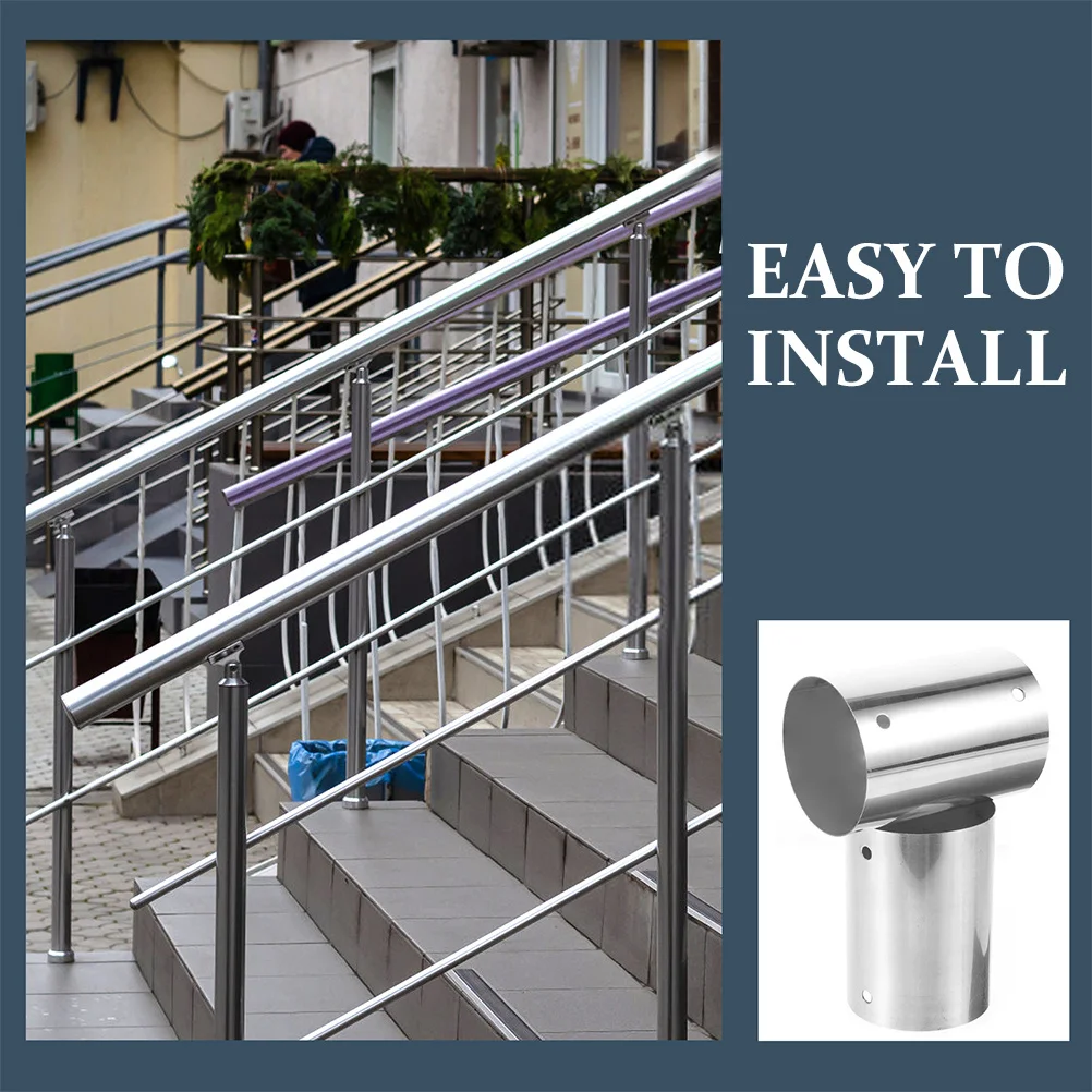 

2pcs Wall Bracket Stainless Steel Handrail Connector For Stair Railing Tube Fitting Outdoor Deck Balustrade Replacement