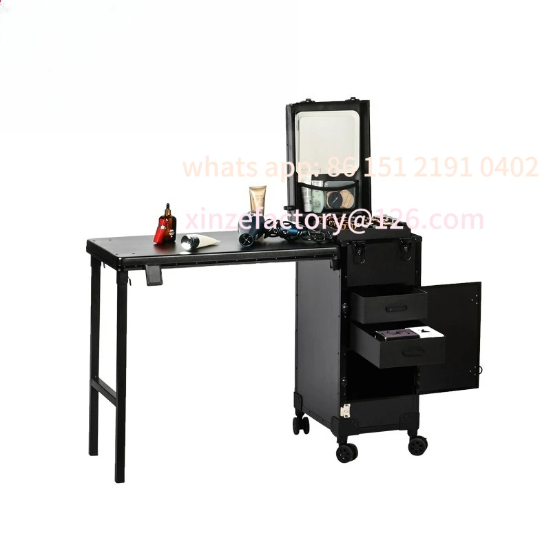 Customizable Nail Art Embroidery High-end Trolley Cosmetic Case Portable Cosmetic Professional Follow-up Storage Beauty Toolbox