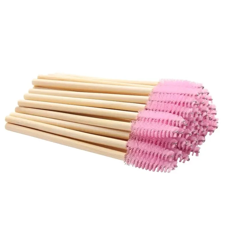 100pcs Disposable eco-friendly bamboo eyelash brushes mascara wand lash brush applicators